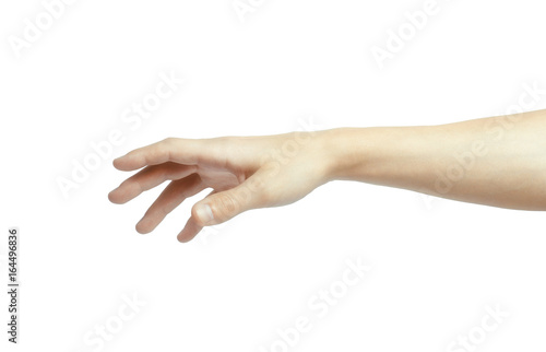 A hand is reaching out so it can shake hands.