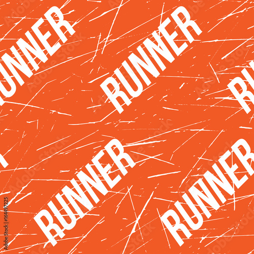Kinesio tape horizontal seamless pattern or background. Fitness runner orange Scratched elements, sport label, textile