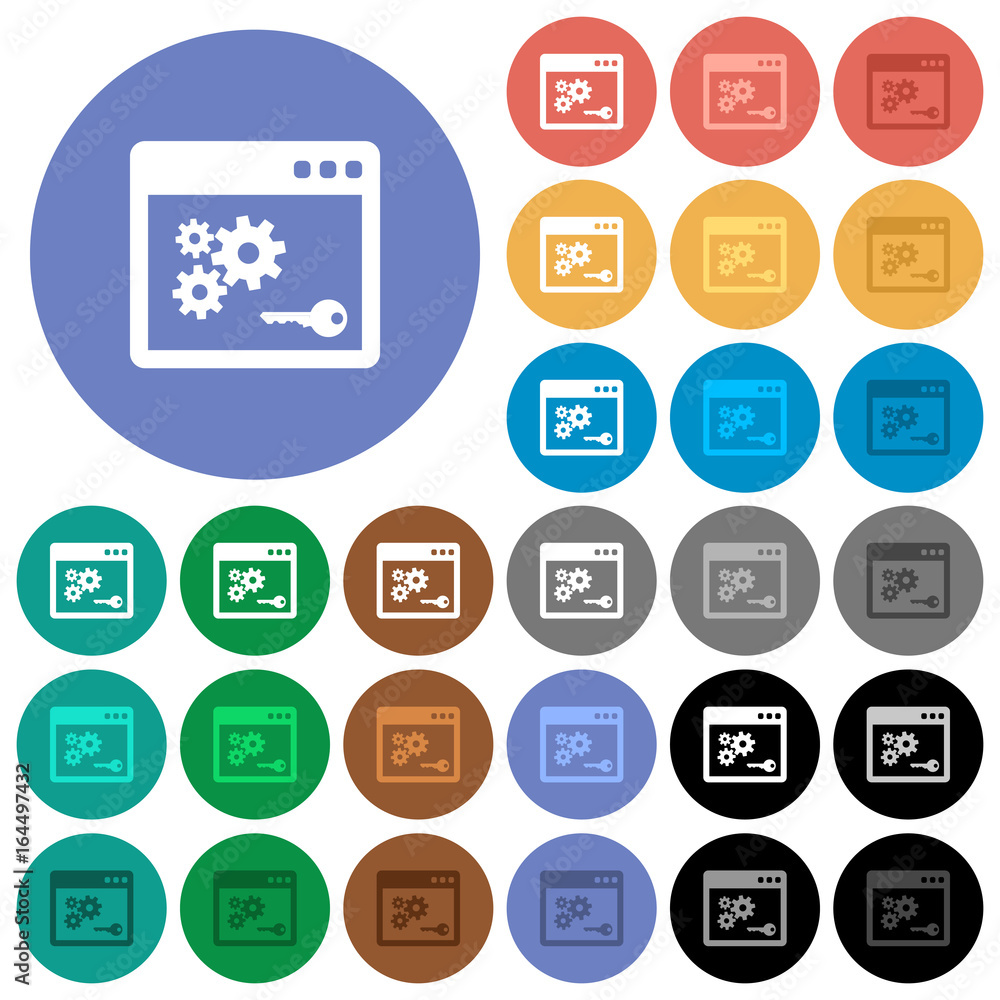 API key round flat multi colored icons API key round flat multi colored icons