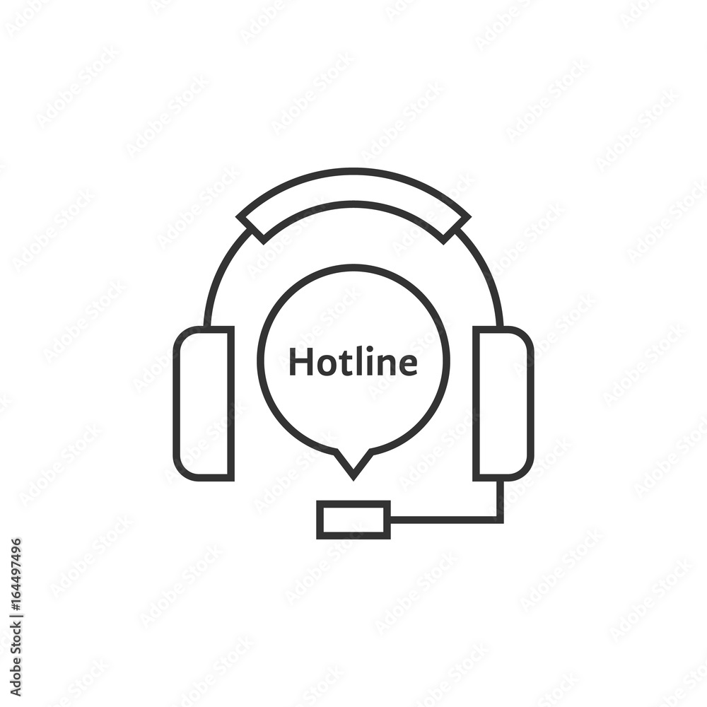Fototapeta premium thin line headphone like hotline