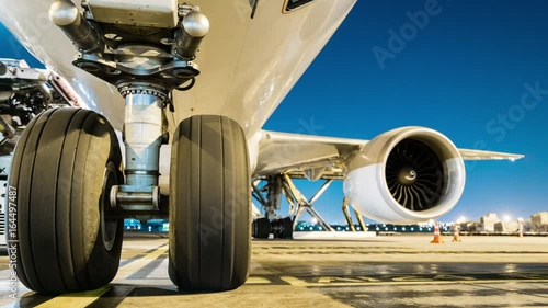 Time lapse loading cargo outside cargo plane