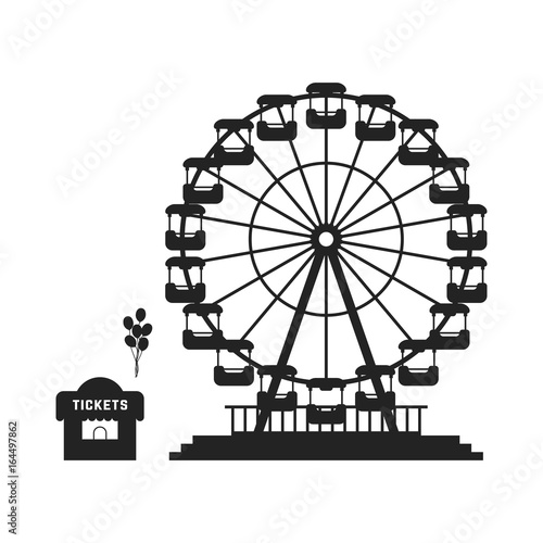 black ferris wheel with cash desk