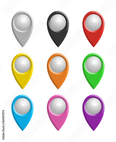Free Download Map pointers in different colors - GFXLoad