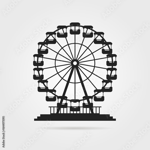 black ferris wheel with shadow