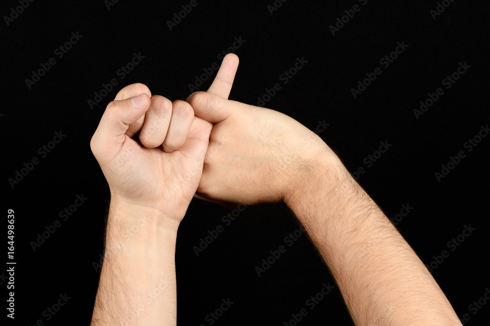 The language of the deaf English version of the gesture the letter S Signaling BSL The language of the deaf English version of the gesture the letter S Signaling BSL