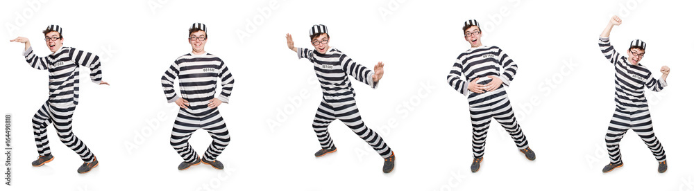 Funny prison inmate in concept