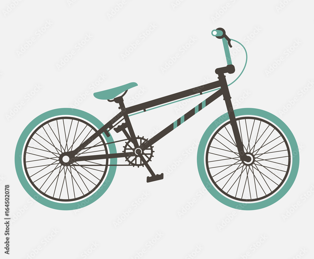 BMX bicycle; Minimalistic flat bicycle illustration vector