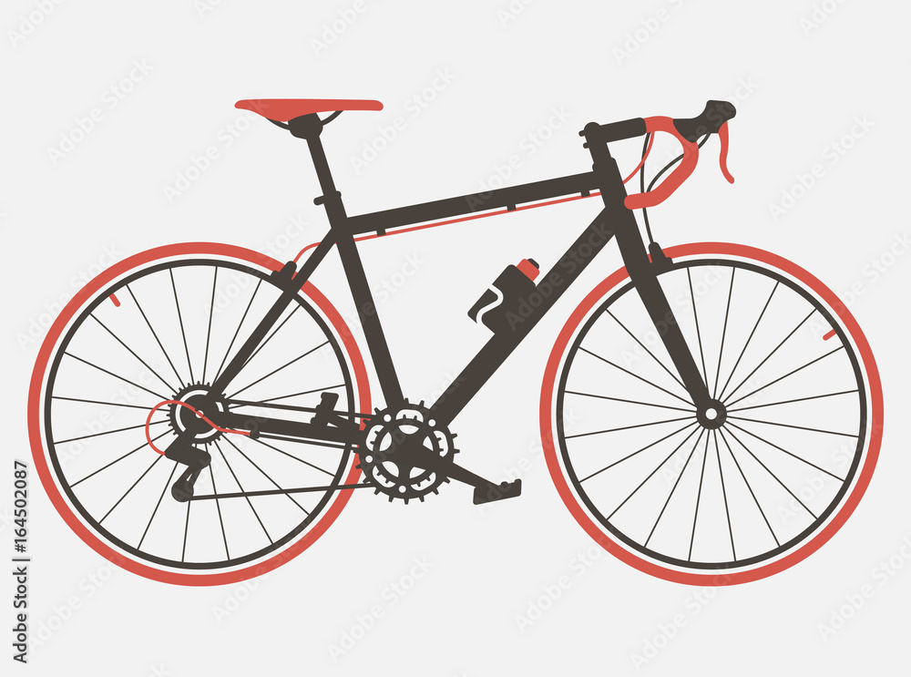 Obraz premium Road bicycle flat design. Retro design. Bicycle vintage style vector