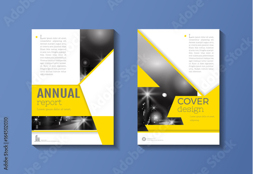 Yellow cover book Brochure template, design, annual report, magazine and flyer layou Vector illustration a4 photo