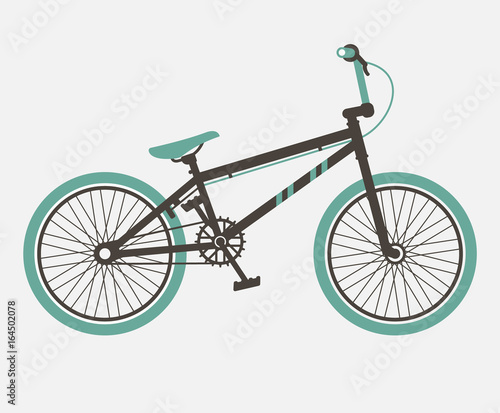 BMX bicycle; Minimalistic flat bicycle illustration vector