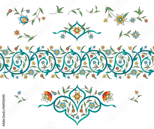 Vector seamless border in Eastern style.