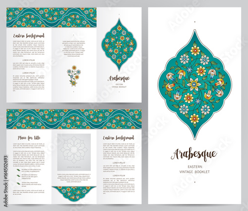 Canvas Print Ornate vintage booklet in Eastern style.
