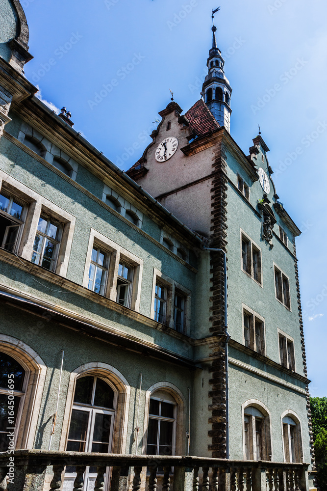 View of Shenborn castle (Beregvar, 1890 - 1895) in Carpaty Village, Western Ukraine, Europe. Shenborn castle - the former residence and the hunting house of the Counts of Schonborn. View of Shenborn castle (Beregvar, 1890 - 1895) in Carpaty Village, Western Ukraine, Europe. Shenborn castle - the former residence and the hunting house of the Counts of Schonborn.