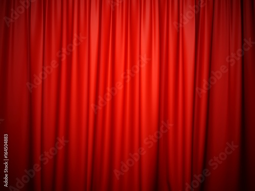 3D rendering red stage curtain