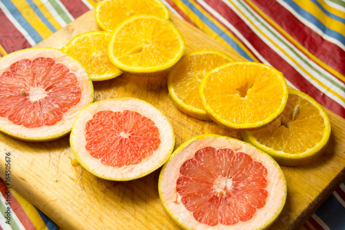 Grapefruit and orange slices photograph
