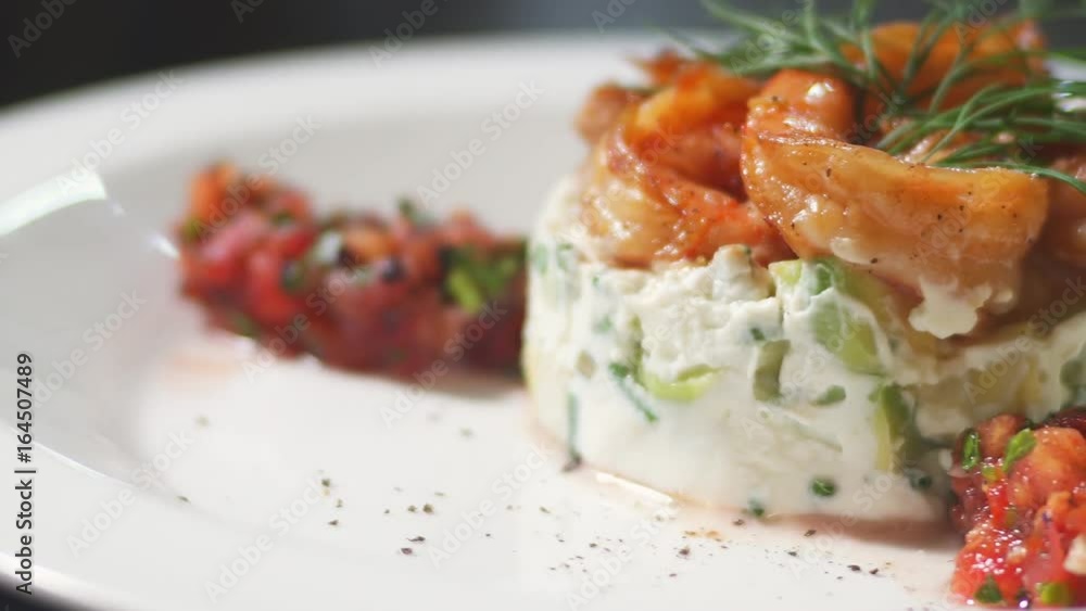the Greek cuisine. the restaurant salad closeup the Greek cuisine. the restaurant salad closeup