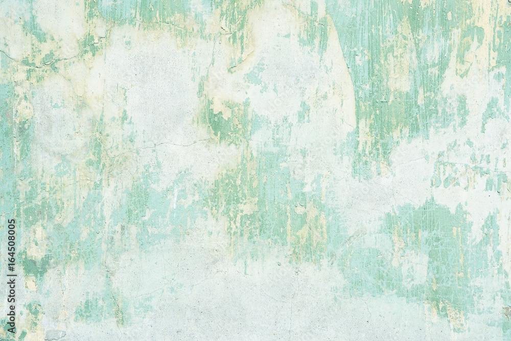 Grunge green painted wall texture background