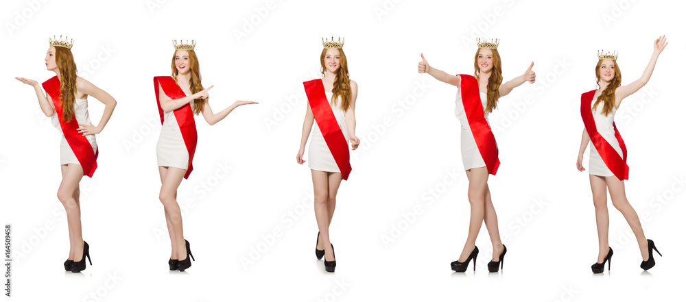 Beauty contest winner isolated on the white Beauty contest winner isolated on the white