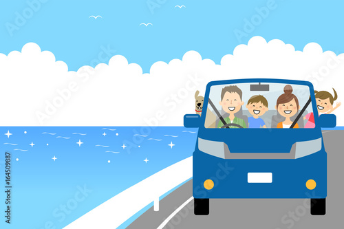 仲良しファミリー　車でお出かけ