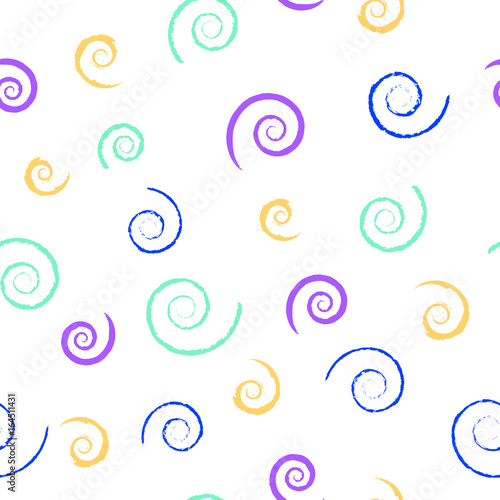 Seamless Colorful Swirls on White