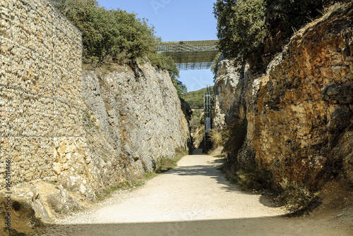 sight of the excavations in the archaeological Atapuerca deposit in Burgos, Spain.