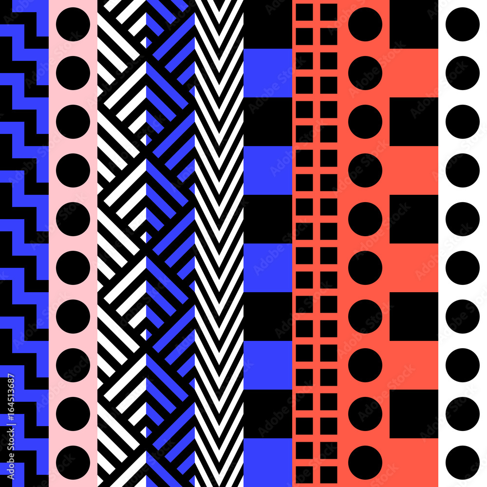 Retro color seamless pattern. Fancy abstract geometric art print. Ethnic hipster ornamental lines backdrop. Retro color seamless pattern. Fancy abstract geometric art print. Ethnic hipster ornamental lines backdrop.