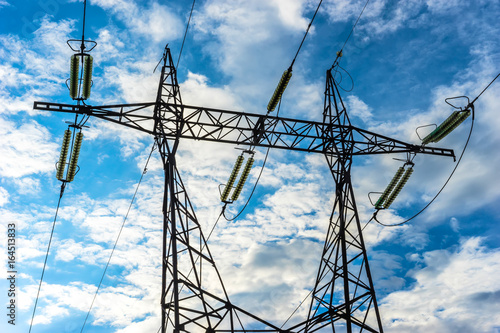 High-voltage poles. Support...