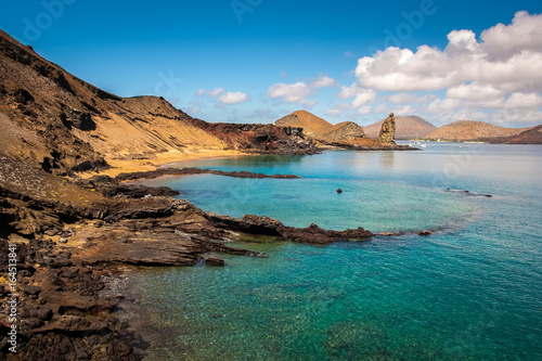 Galapagos Islands. Landscape of the Galapagos Islands. Cliffs stretching into the ocean.