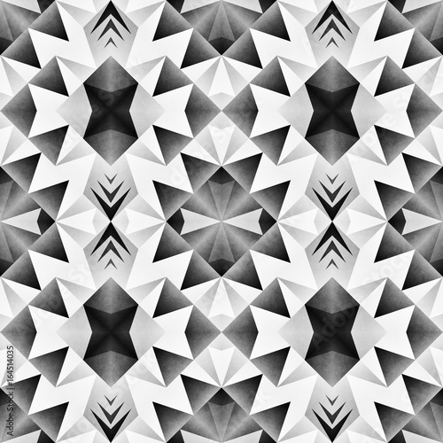 Ethnic Tribal Seamless Pattern. Geometric Ornamental illustration. Black and White Stylish Texture