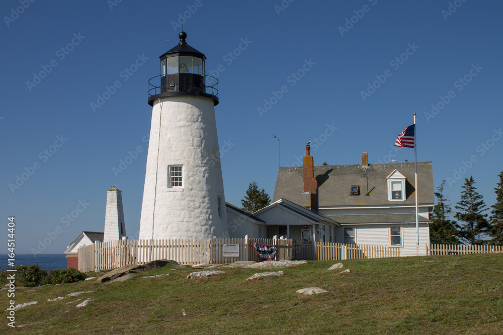 Maine Lighthouse on the Rocky Coast