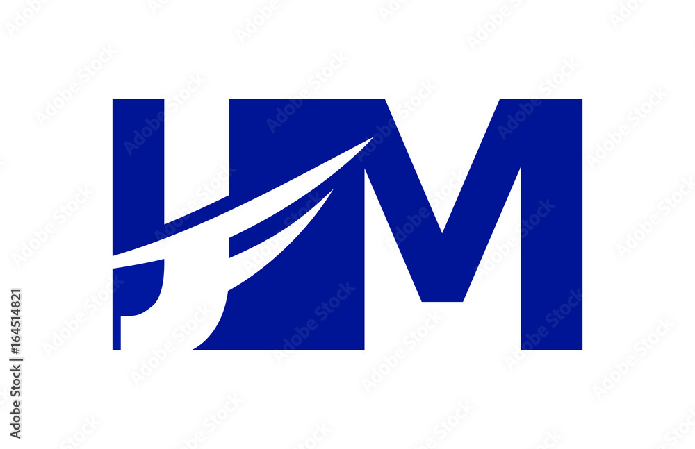 JM Negative Space Square Swoosh Letter Logo JM Negative Space Square Swoosh Letter Logo
