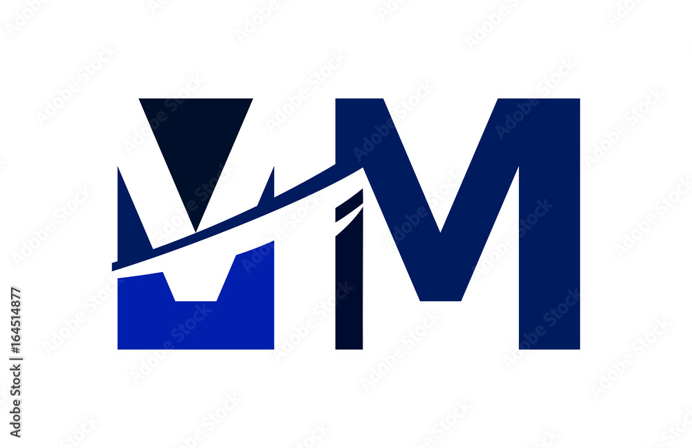MM Negative Space Square Swoosh Letter Logo MM Negative Space Square Swoosh Letter Logo