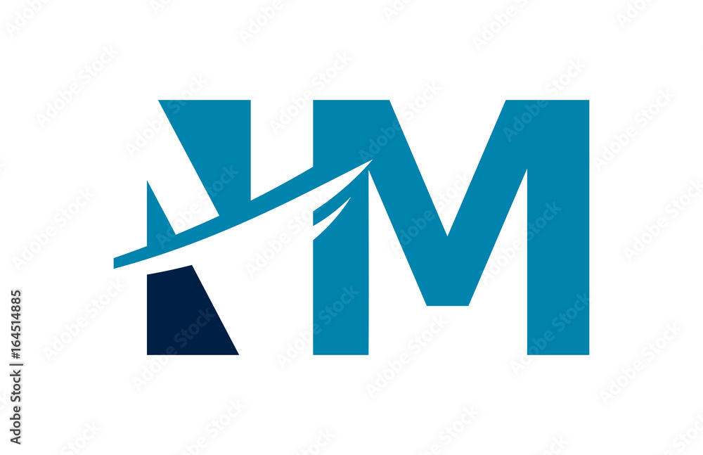 NM Negative Space Square Swoosh Letter Logo NM Negative Space Square Swoosh Letter Logo