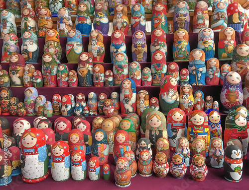 Wooden Nesting Dolls or Russian Matryoshka Dolls