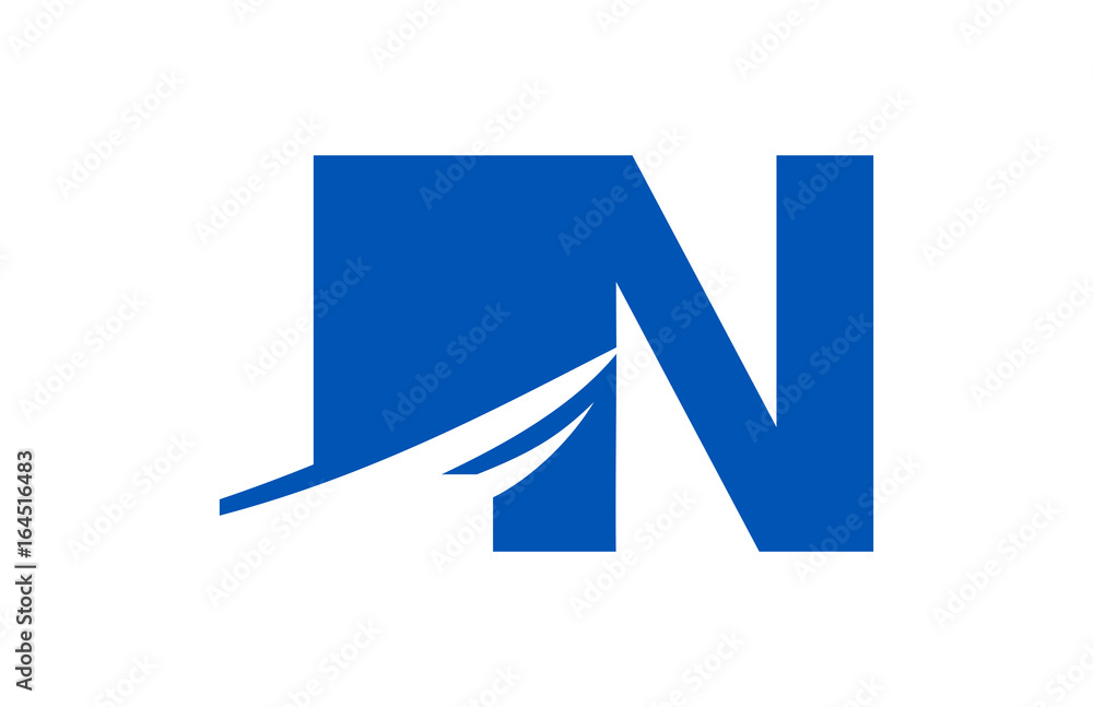 LN Negative Space Square Swoosh Letter Logo LN Negative Space Square Swoosh Letter Logo