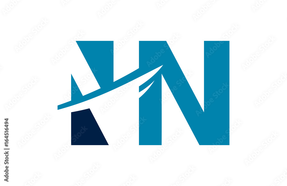 NN Negative Space Square Swoosh Letter Logo NN Negative Space Square Swoosh Letter Logo