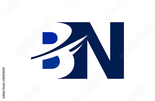 Free Download BN Negative Space Square Swoosh Letter Logo - GFXLoad
