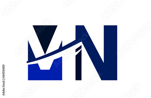 MN Negative Space Square Swoosh Letter Logo