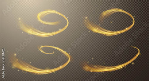 Gold glitter effect. Vector, separated elements