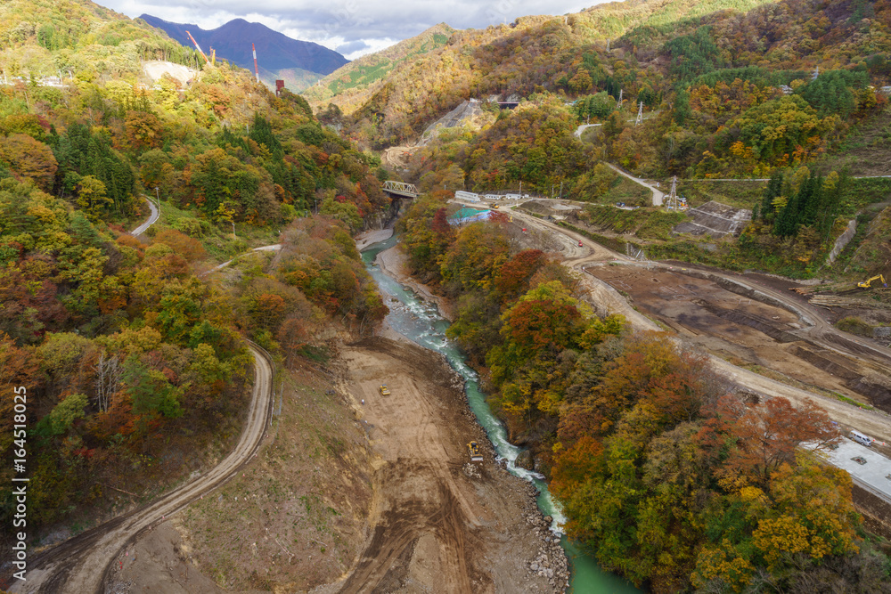 秋の不動大橋から見た風景 秋の不動大橋から見た風景