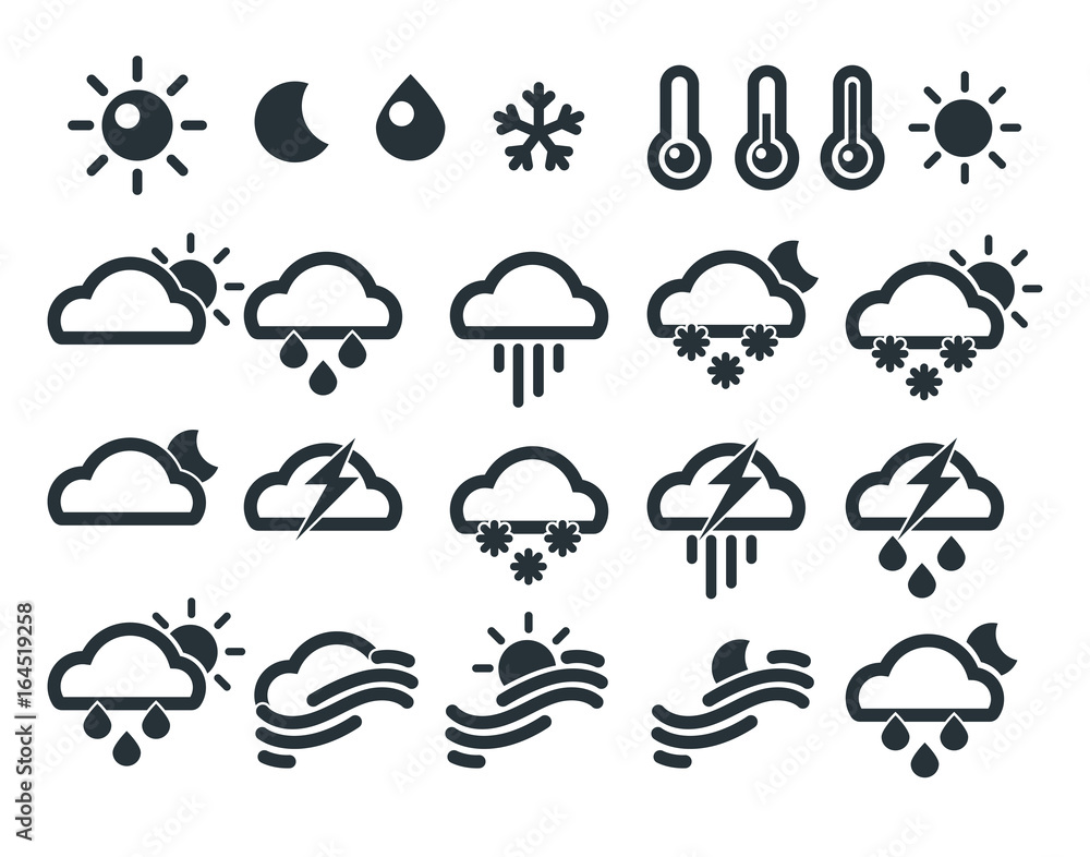 Set of weather widget icons. Vector Set of weather widget icons. Vector