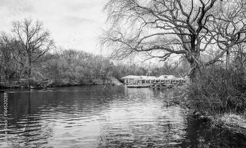 Beautiful lakes and ponds in Central Park New York