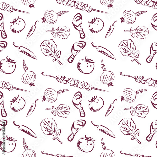 Vector pattern barbecue party,seamless bbq background