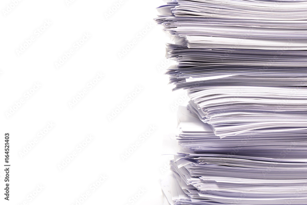 Stack of business papers isolated on white background Stack of business papers isolated on white background