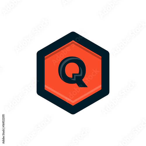 Free Download vintage q letter in polygon logo design - GFXLoad