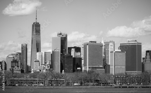 Typical Manhattan New York Skyline - view from Hudson River