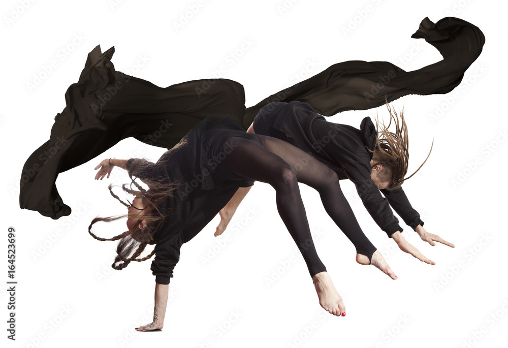 Naklejka premium Pair of dancing contemporary dance