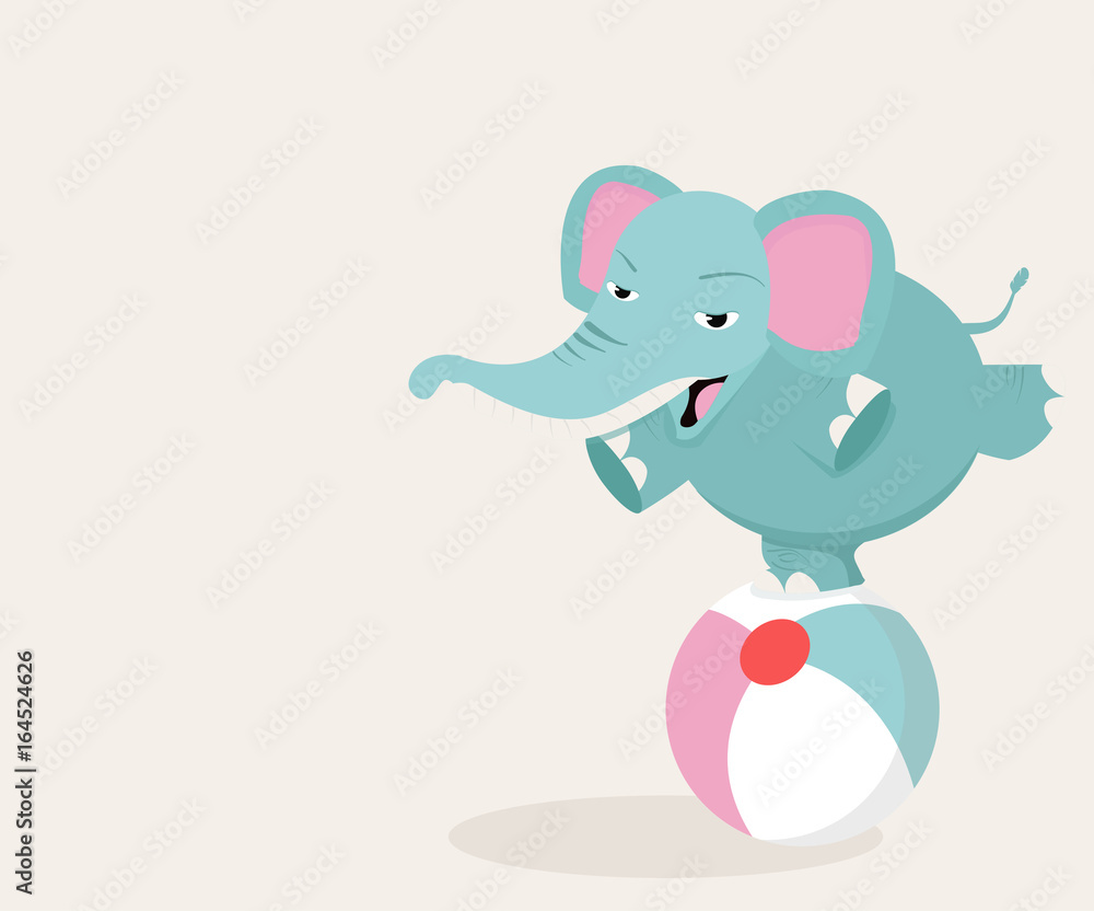 Obraz premium elephant on ball