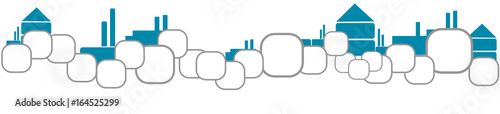Industrie Band Banner Hintergrund Blau Wolke Gebäude Panorama Wolke 