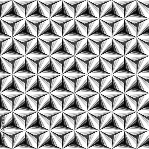 Seamless Monochrome Pattern. Grungy Geometric Shapes Tiling.